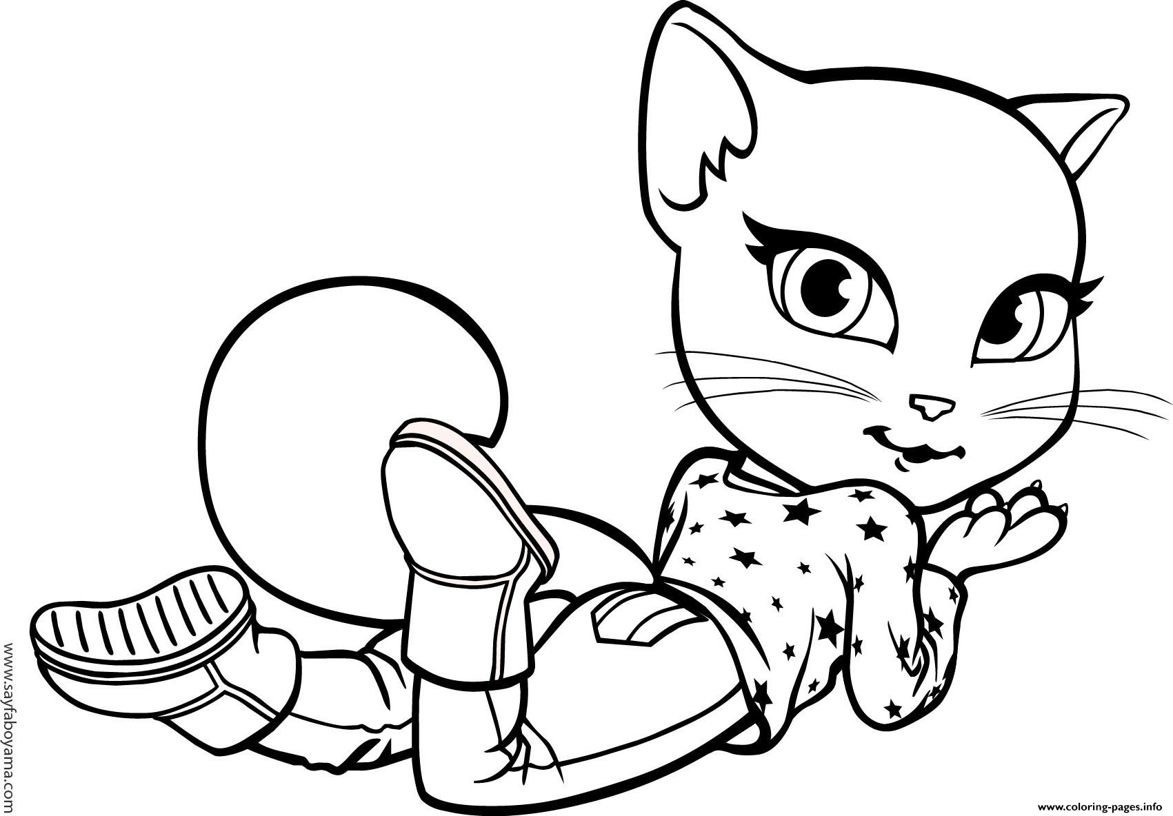 Talking Tom Cat Angela Coloring Pages Printable