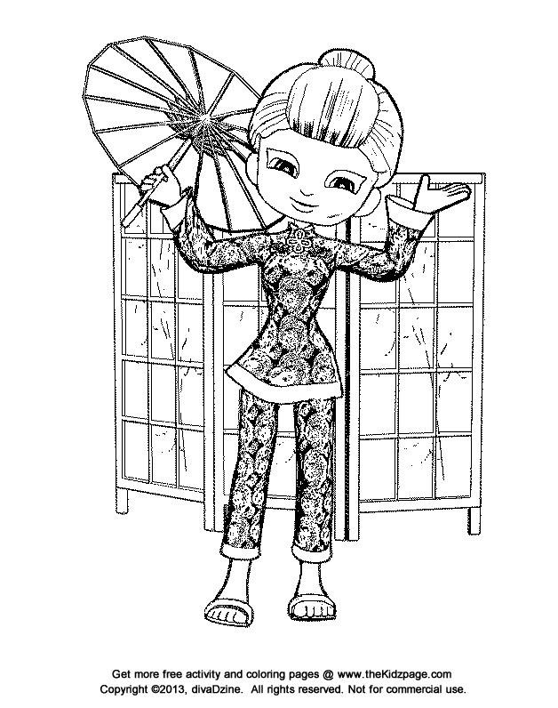 Asian Flair - Free Coloring Pages for Kids - Printable Colouring ...