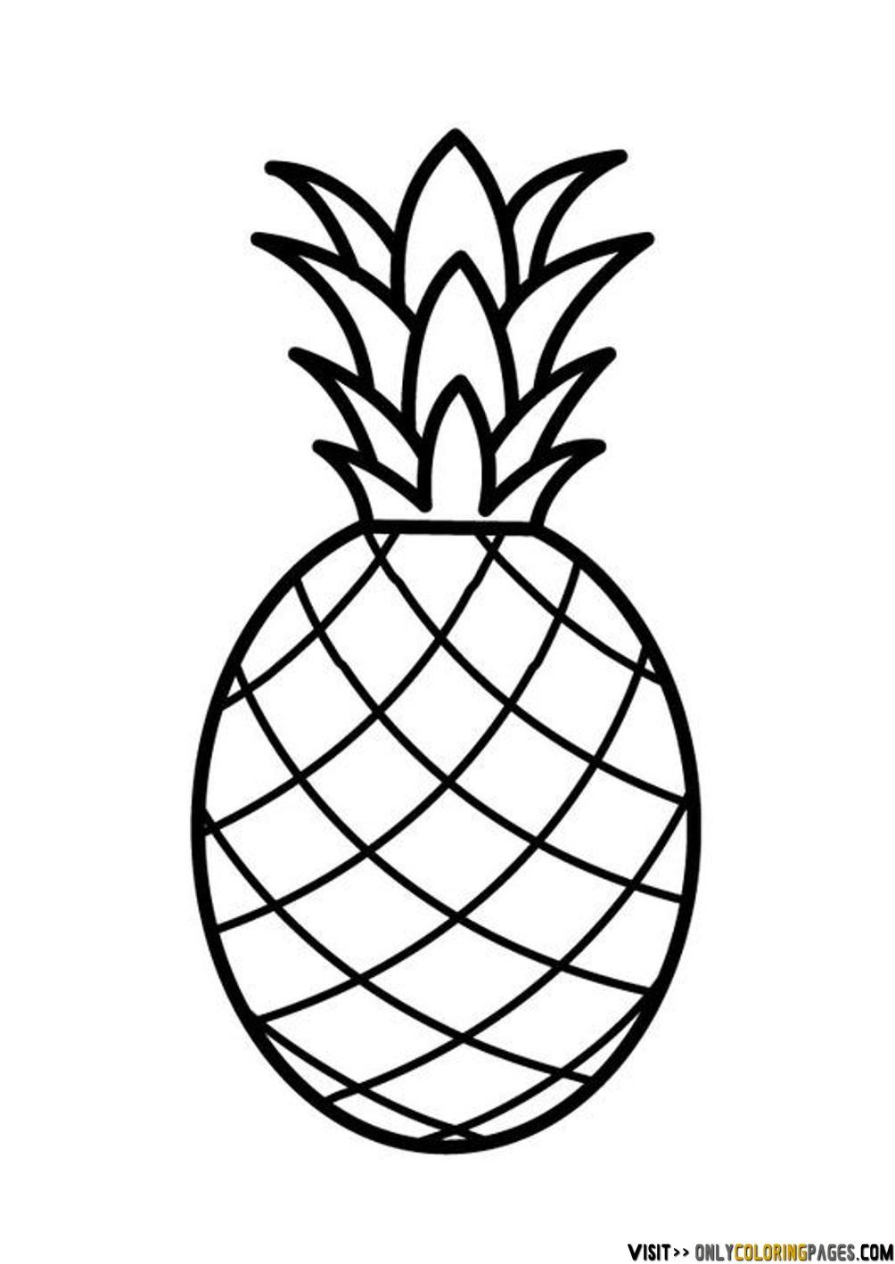 pineapple coloring page | Fruit coloring pages, Pineapple drawing, Fruits  drawing