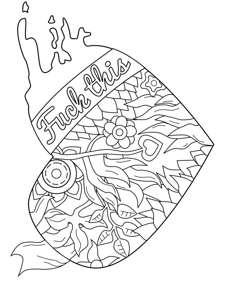 Swear Word Coloring Page Swearstressaway.com | Free Adult Coloring