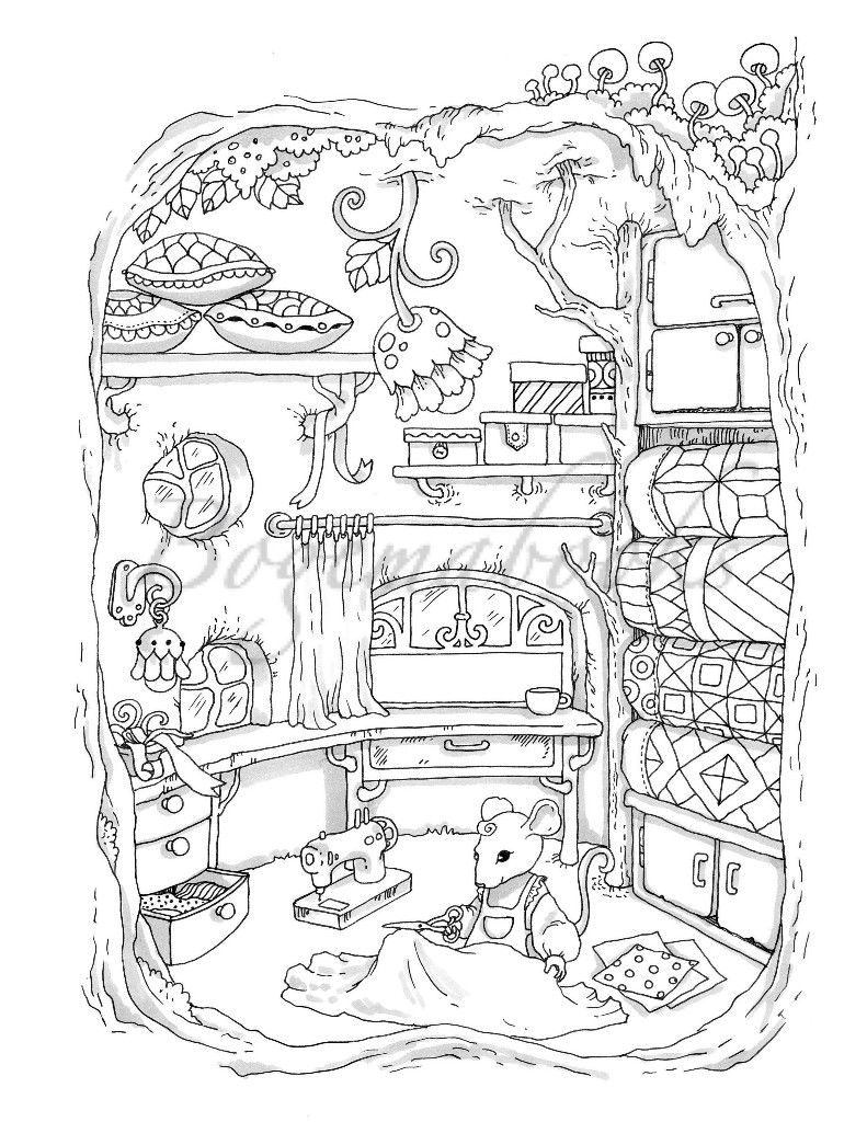 Sewing decor print | Coloring books, Cute coloring pages, Coloring ...