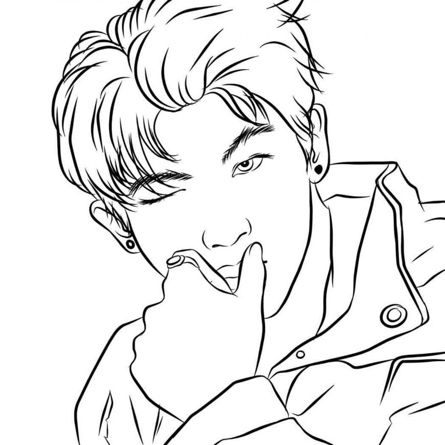 BTS coloring pages | Coloring pages, Bts drawings, Drawings