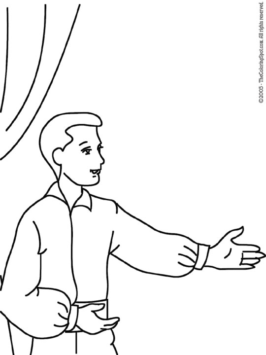 Actor Coloring Page | Audio Stories for Kids | Free Coloring Pages |  Colouring Printables