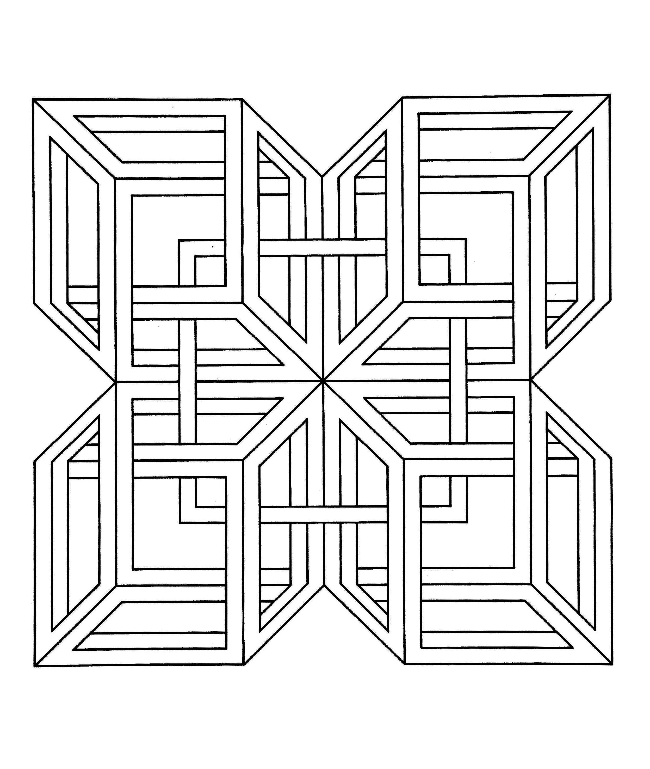 Op Art - Coloring Pages for adults : coloring-op-art-jean-larcher-3