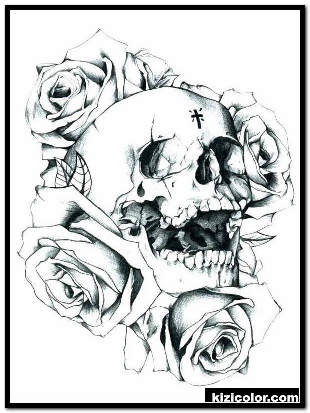 Skulls And Roses Coloring Pages Coloring Home