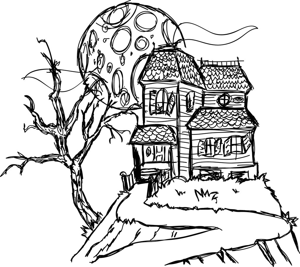 Haunted House Coloring Pages Houses Page Splendi Free Printable For Kids –  Stephenbenedictdyson