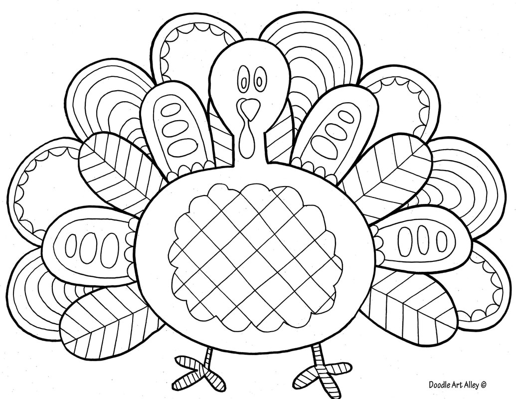 Thanksgiving Coloring Pages - DOODLE ART ALLEY