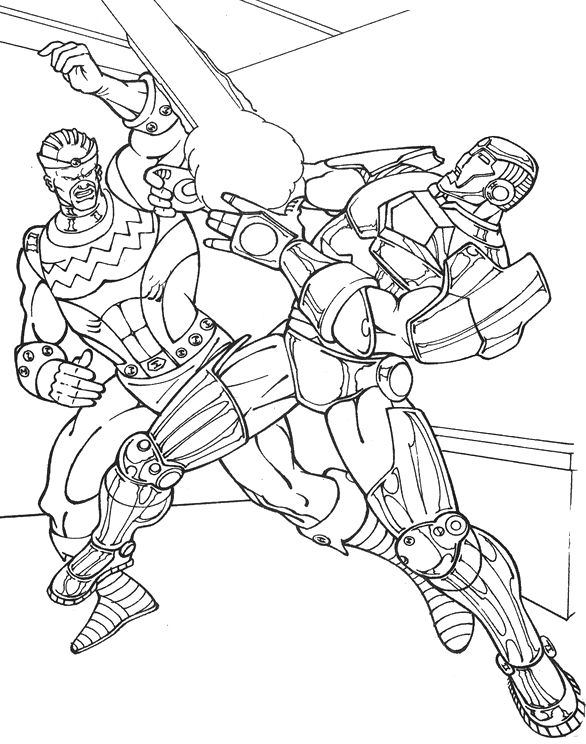 Fighting Iron Man Coloring Page | Coloring pages, Coloring pages for kids,  Coloring for kids