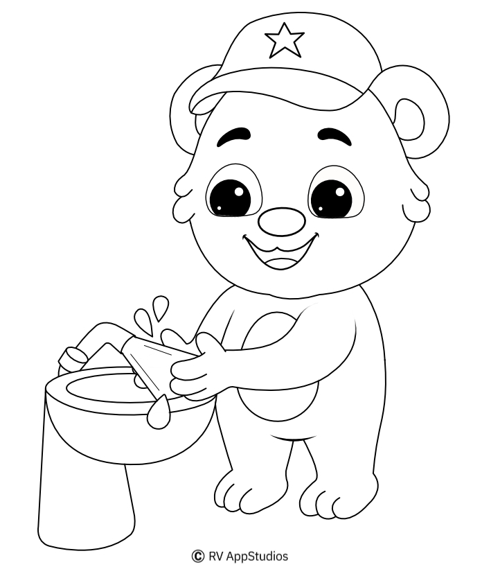 Wash Hand coloring pages for kids