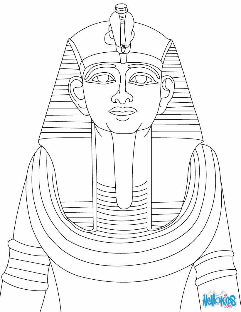 PHARAOH coloring pages - RAMSES II STATUE for children