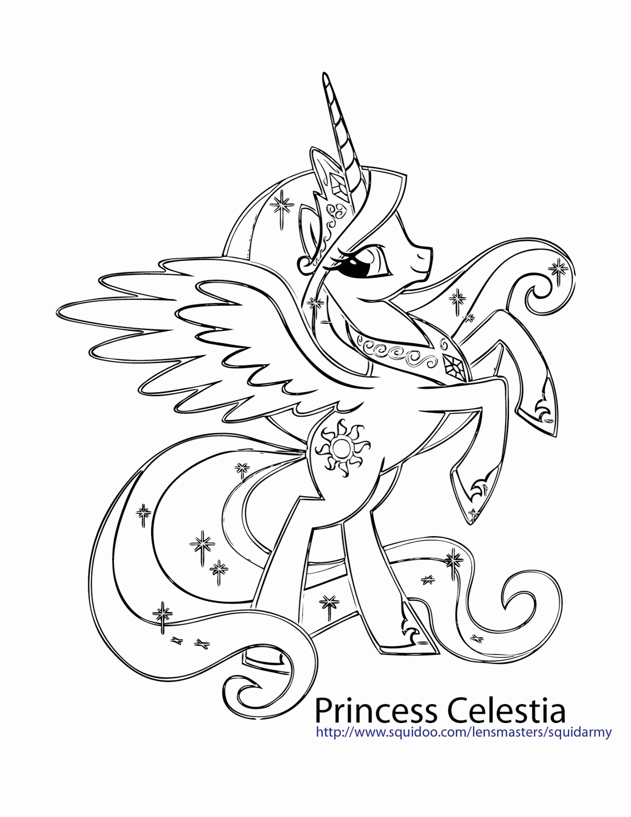 celestia my little pony coloring pages
