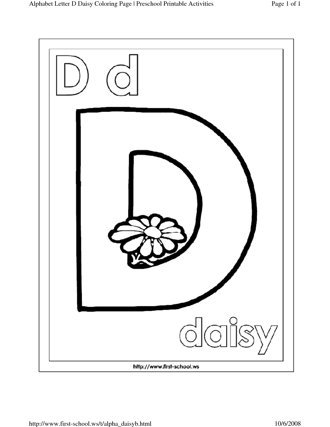 Letter D Coloring Worksheets For Preschool - The Largest And Most Inside Letter D Worksheet For Preschool