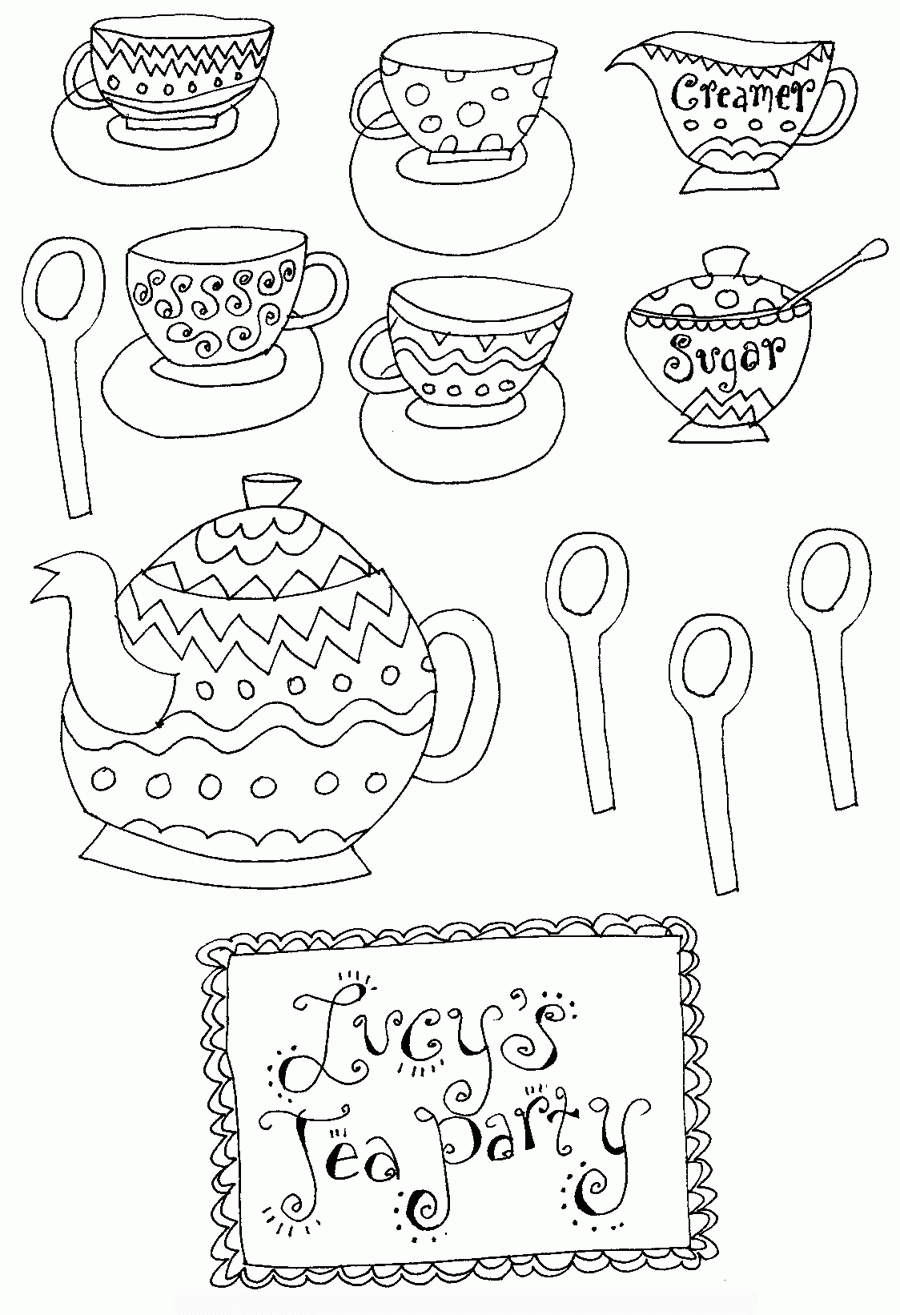 Coloring Pages Tea Party - Coloring