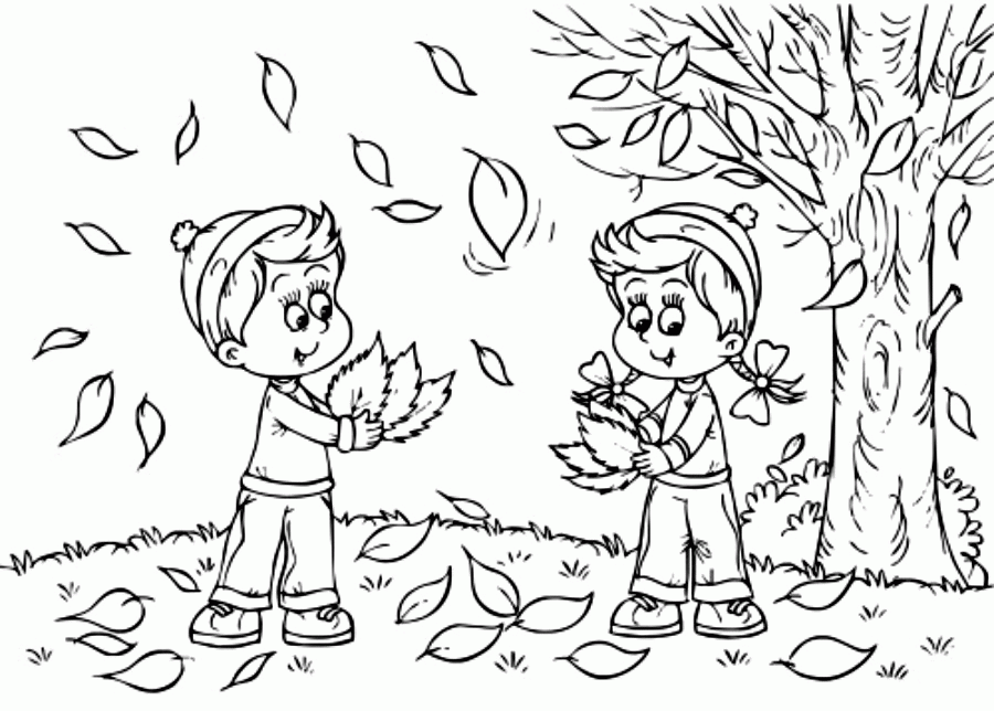 Autumn Leaves Coloring Pages For Preschool - Coloring Pages For
