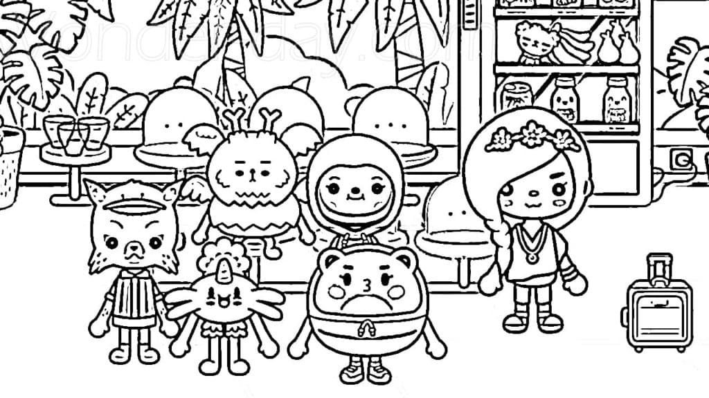 Toca Boca Life World Coloring Page - Free Printable Coloring Pages for Kids