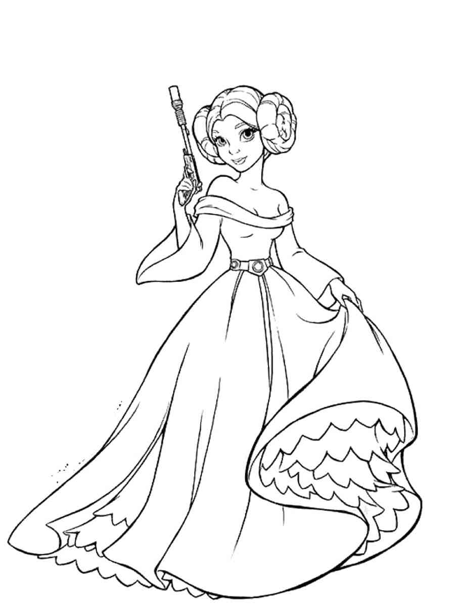 Princess Leia coloring page - Free printable