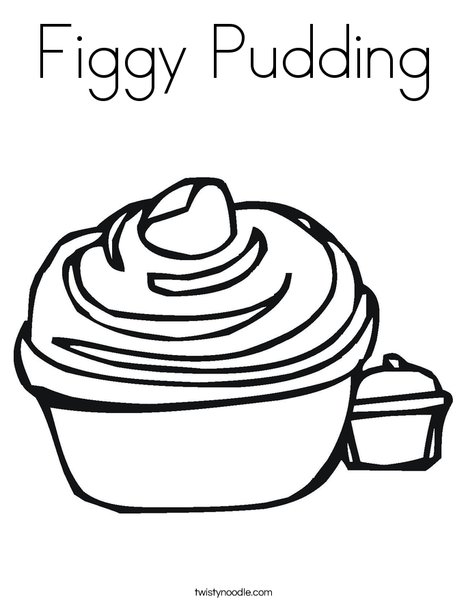 Figgy Pudding Coloring Page - Twisty Noodle
