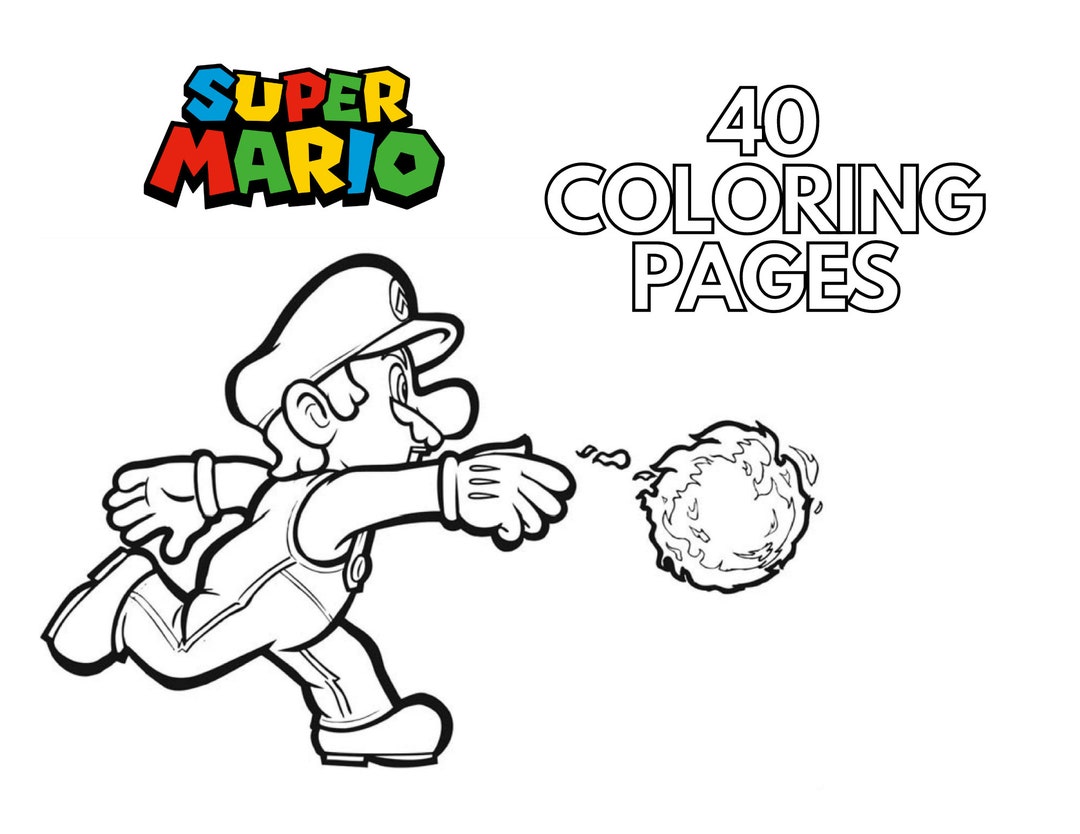 Super Mario Bros. Coloring Book Pages 40 Printable Pages for - Etsy Israel