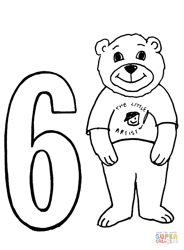 Number 6 coloring page | Free Printable Coloring Pages
