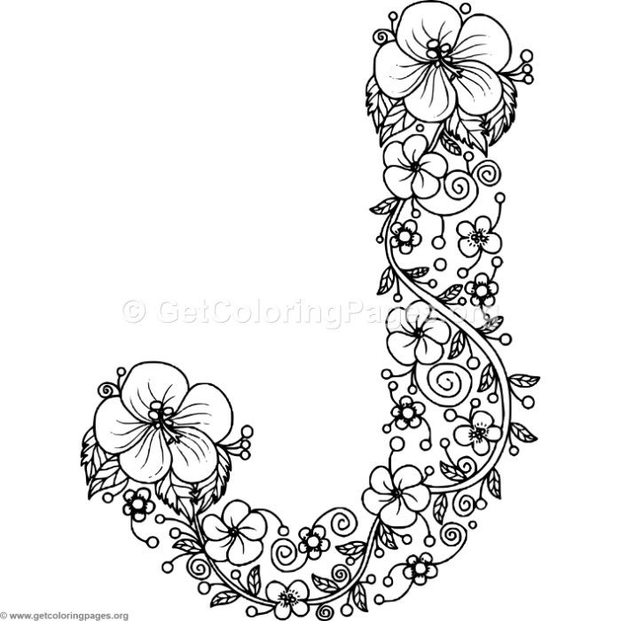 Download this for Free Floral Alphabet Letter J Coloring Pages #coloring  #colorin… | Printable flower coloring pages, Flower coloring pages,  Alphabet coloring pages