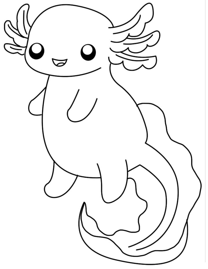 Lovely Axolotl Coloring Page - Free Printable Coloring Pages for Kids