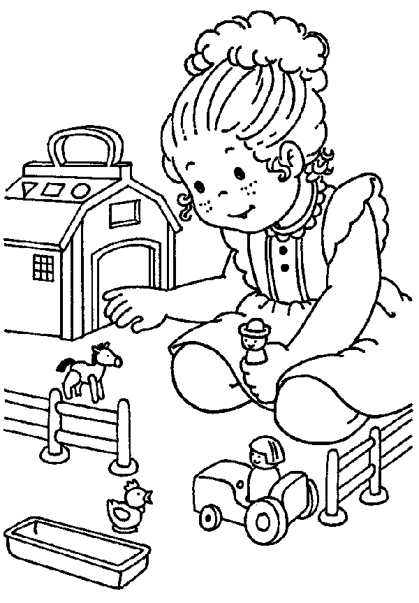 Kids Playing Coloring Pages - HiColoringPages
