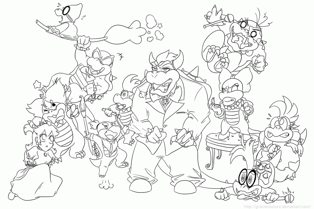 Coloring Page Bowser Jr. Battle - Coloring Pages For All Ages
