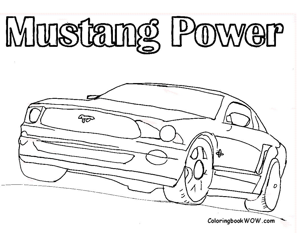 Ford Mustang Power Car Coloring pages Free Printable Coloring ...