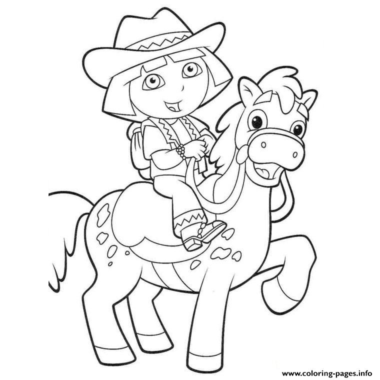 Print dora horse Coloring pages