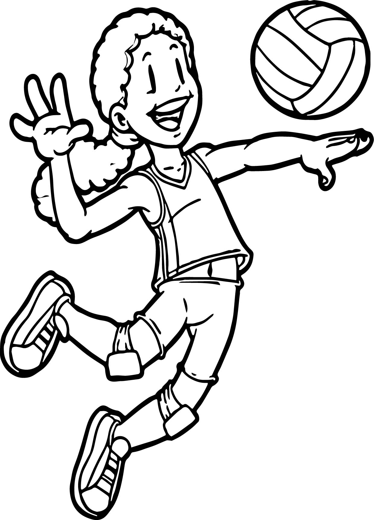 Coloring Pages : Most Superlative Volleyball Coloring Kids Playing ...