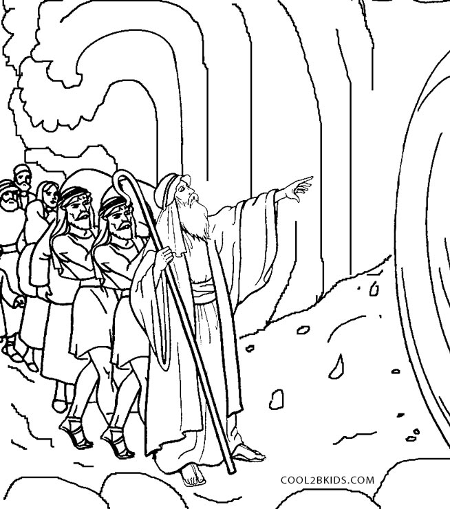 Free Printable Coloring Pages moses and the red sea ...