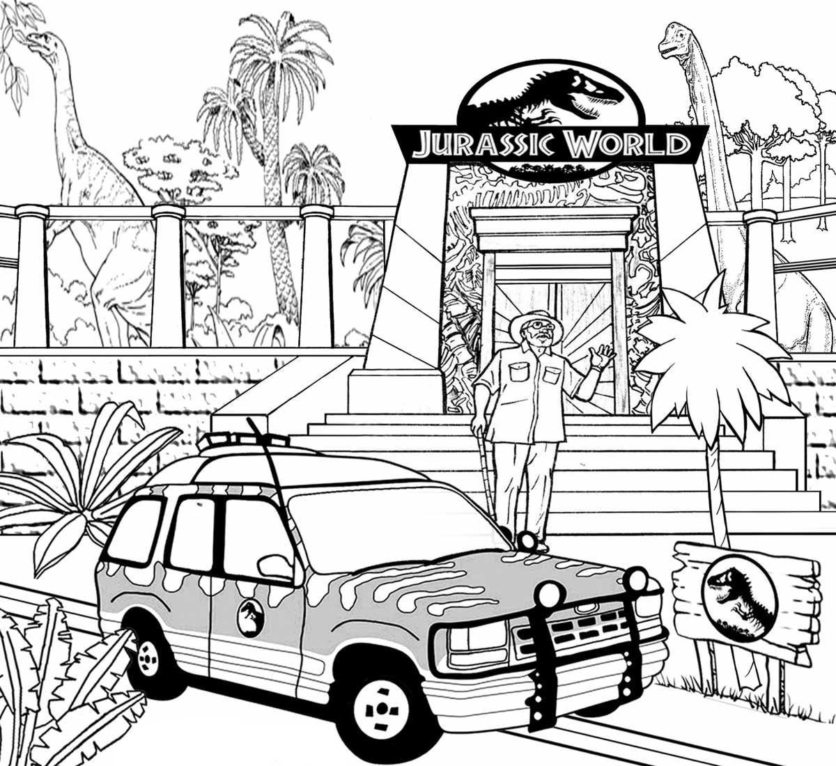 Jurassic World Free Colouring Pages