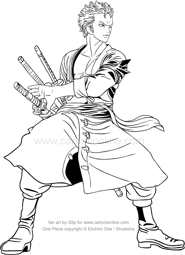 Zoro Coloring Pages.