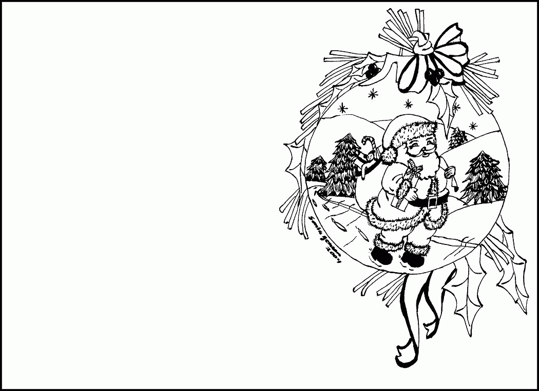 Christmas Card Coloring Pages Free Coloring Home