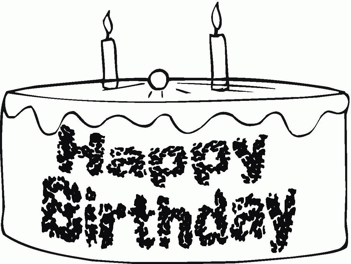Happy Birthday Cake Coloring Page | Birthday Coloring pages of ...