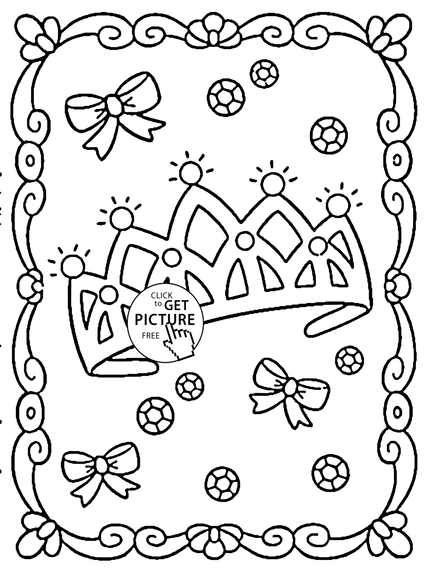 Princess Crown coloring page for kids, for girls coloring pages ...