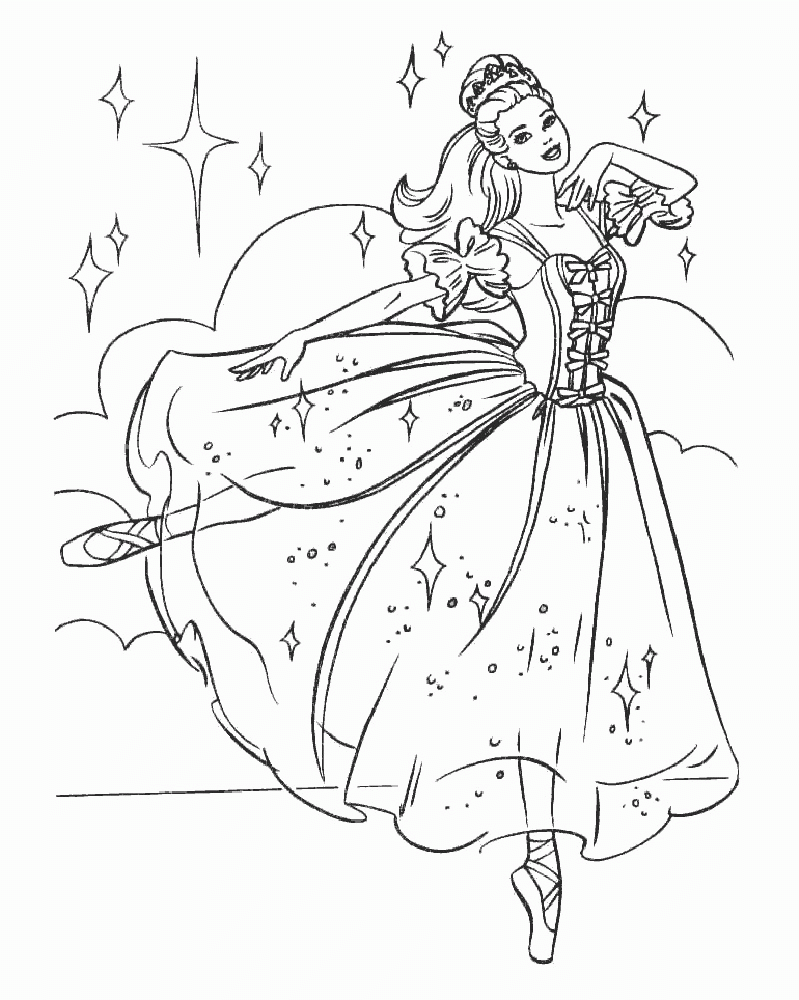 Ballerina - Coloring Pages for Kids and for Adults