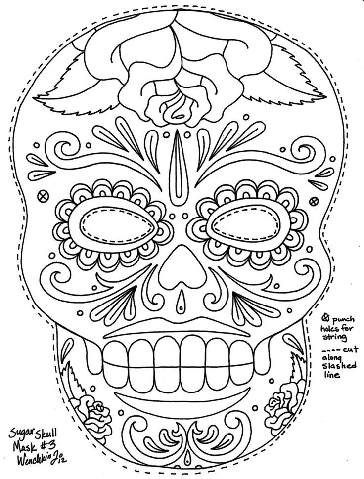 El Dia De Los Muertos - Coloring Pages for Kids and for Adults