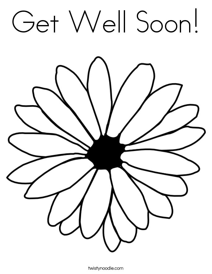 Get Well Soon Printable - Coloring Pages for Kids and for Adults