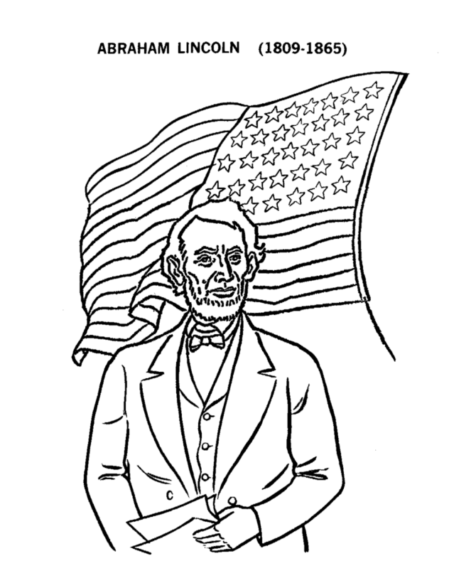 Abe Lincoln - Coloring Pages for Kids and for Adults