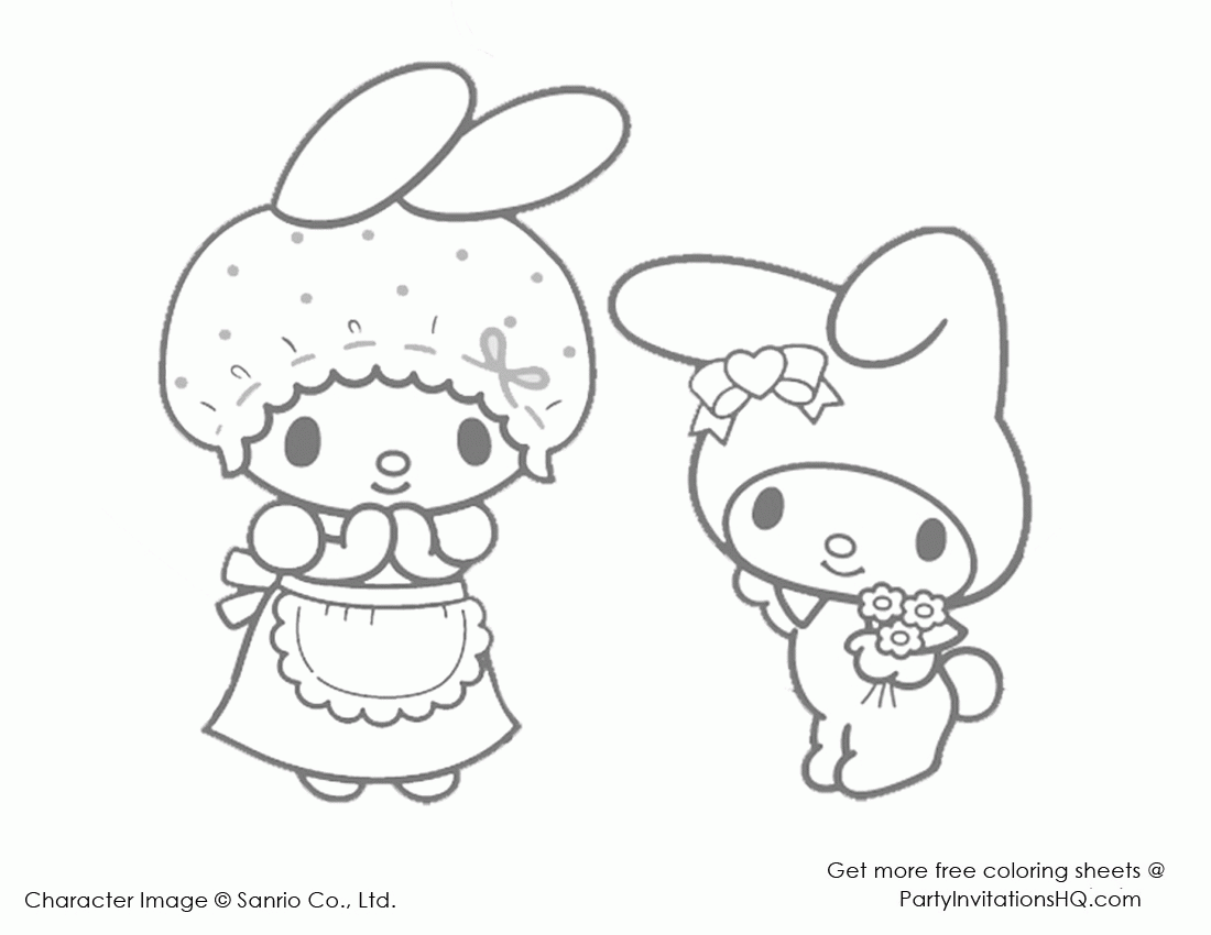 My Melody Coloring Pages Truly One Of A Kind   Coloring Home