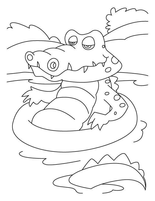 Crocodiles favorite bath-tub coloring pages | Download Free 