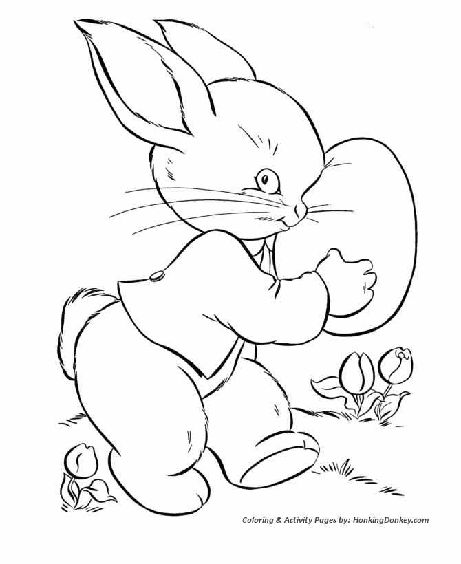 Peter Cottontail Coloring Page - Peter Cottontail with Easter Egg 