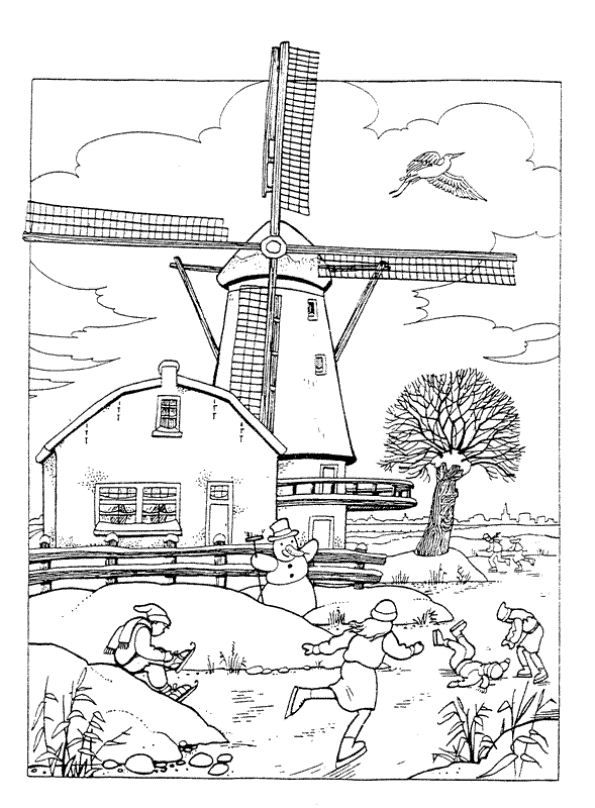 Kids-n-fun.com | 18 coloring pages of Windmills