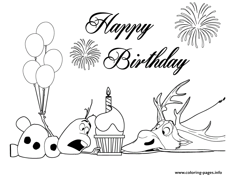 Print olaf and sven fight for cupcake colouring page Coloring pages