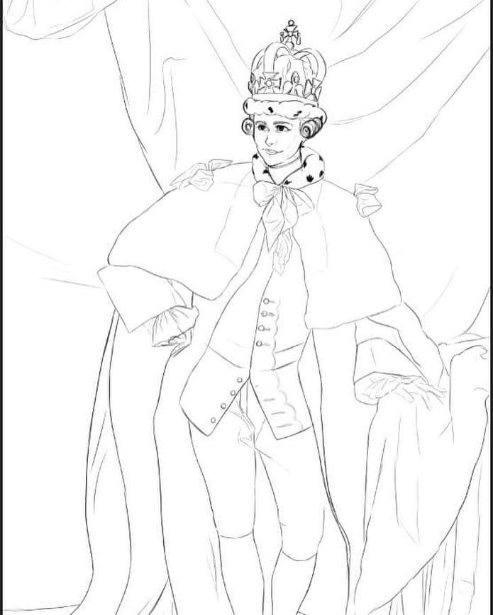 My lineart for my King George painting! #artistoninstagram #art #hamilton  #hamiltonmusical #kinggeorge #fanart | King george iii, Hamilton musical,  History nerd