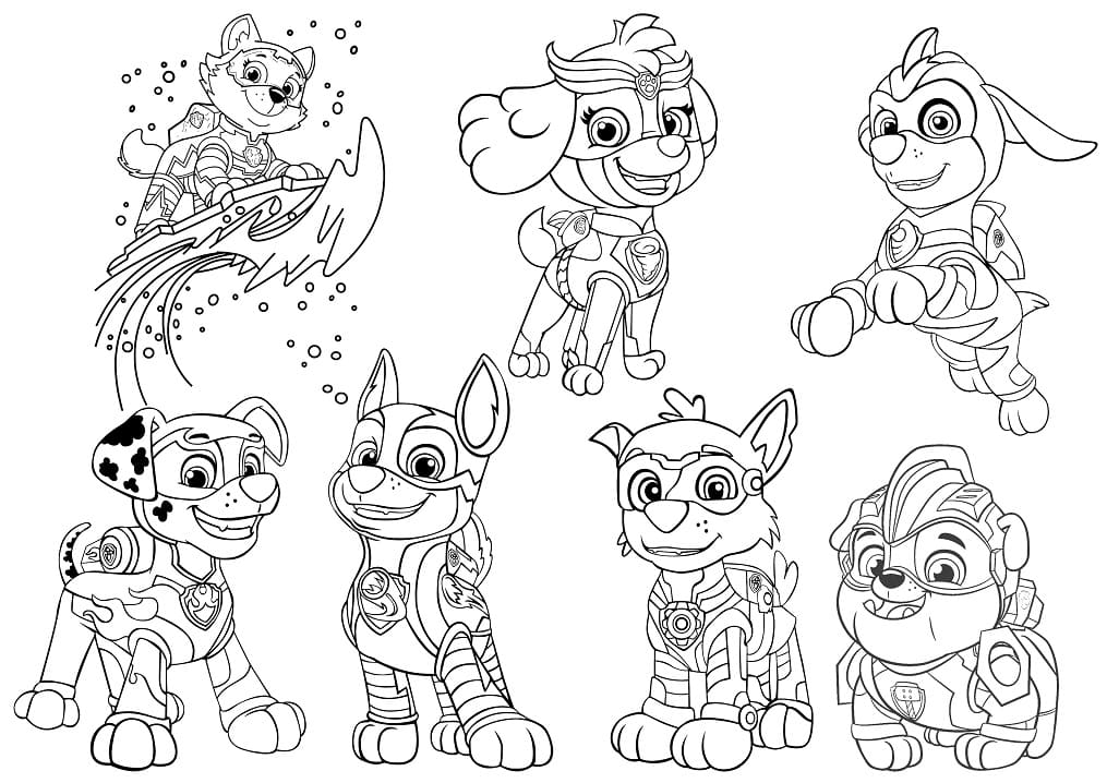 PAW Patrol Mighty Pups Coloring Pages - Free Printable Coloring Pages for  Kids