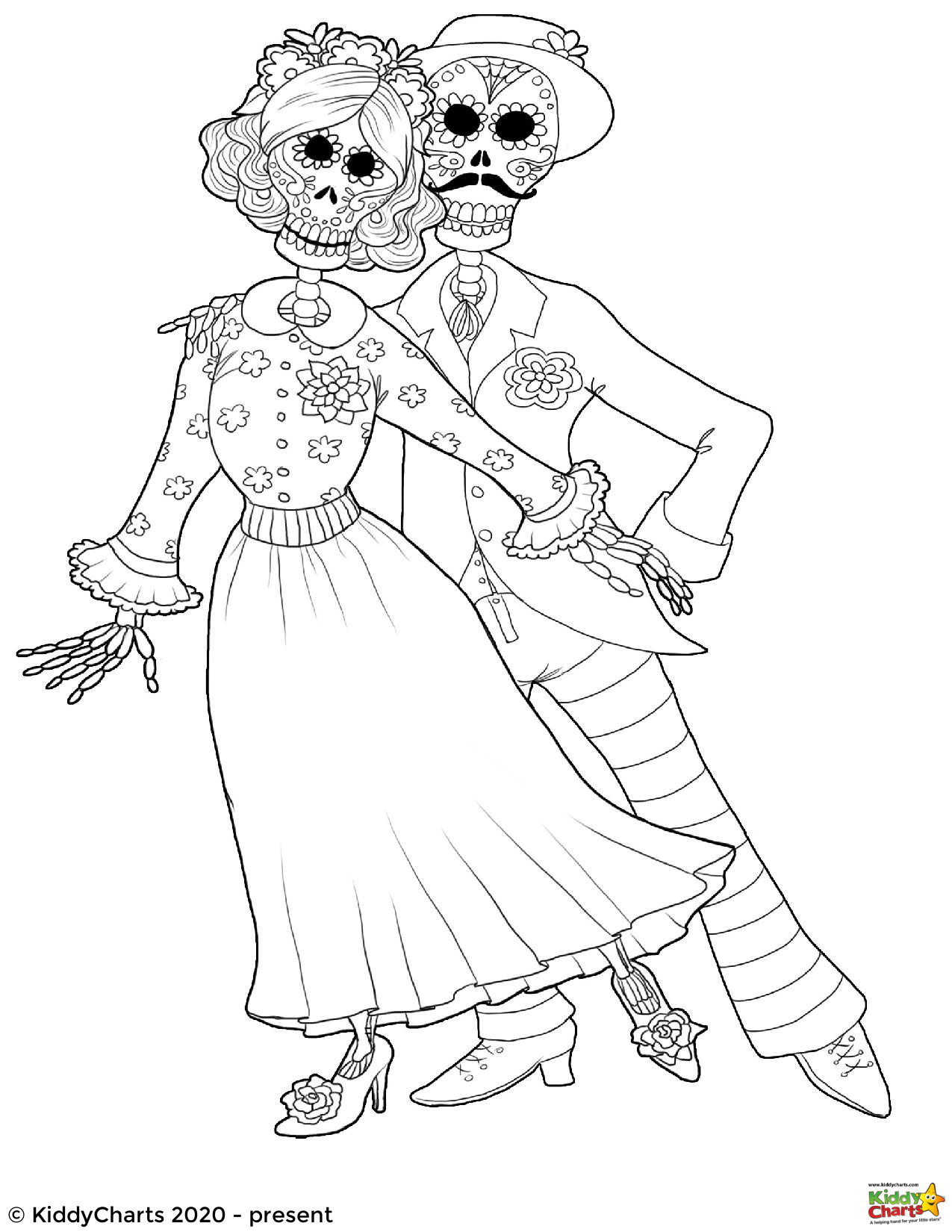 Day of the Dead Coloring Book - Printable - kiddycharts.com