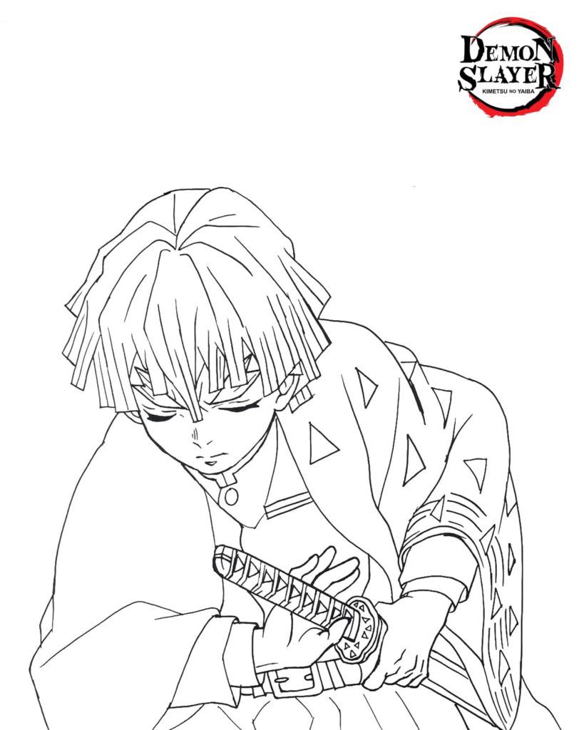 Download or print this amazing coloring page: Bushido Zenitsu Coloring Pages  - Demon Slayer Coloring Pages - Colo… in 2022 | Coloring pages, Coloring  pages for kids, Slayer
