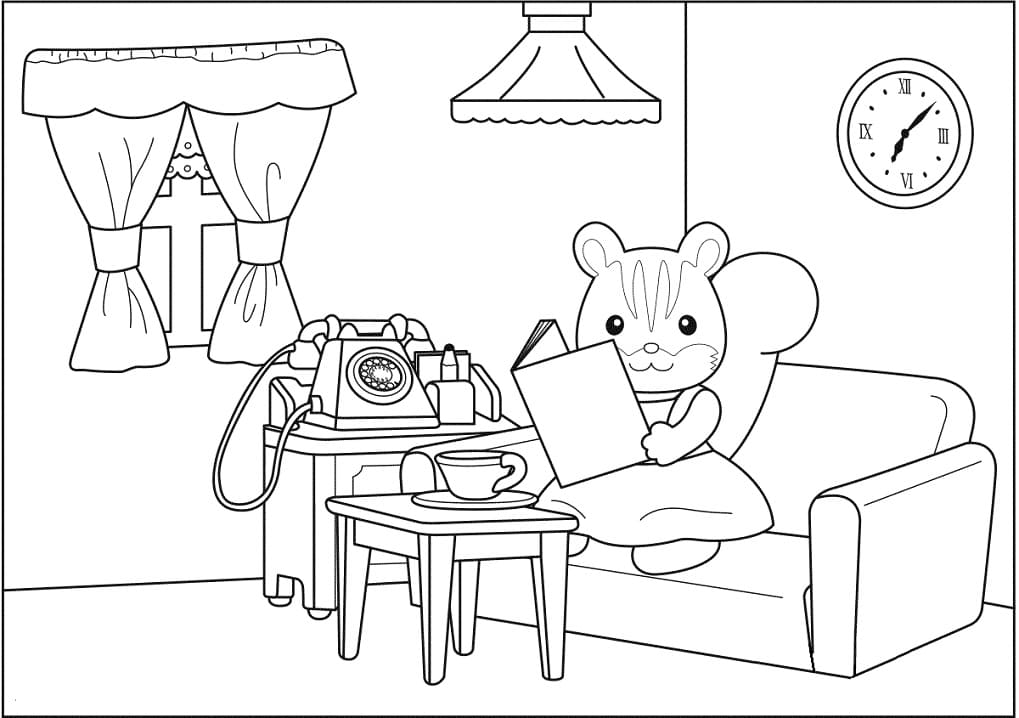 Lovely Sylvanian Families Coloring Page - Free Printable Coloring Pages for  Kids